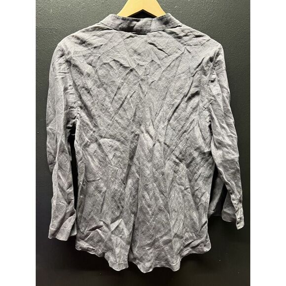 Soft Surroundings Linen Tunic Top Womens Size L Grey Coastal Lagenlook - Picture 3 of 6